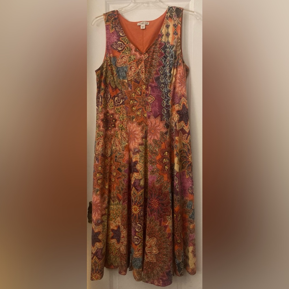 Coldwater Creek Orange Red Maxi A-line Skirt